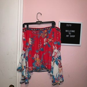 Flying Tomato Tops - Off shoulder tropical top Flying Tomato Tops - Off shoulder tropical top